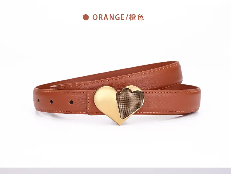 Women's Heart Decorative Leather Belt for Jeans — feature 20