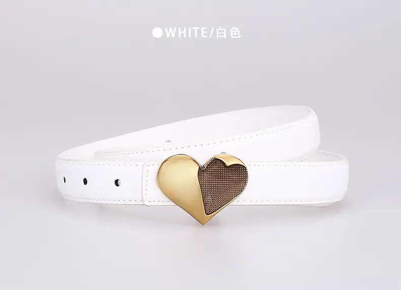 Women's Heart Decorative Leather Belt for Jeans — feature 21