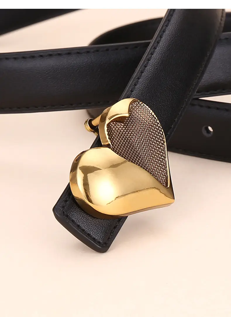 Women's Heart Decorative Leather Belt for Jeans — feature 24