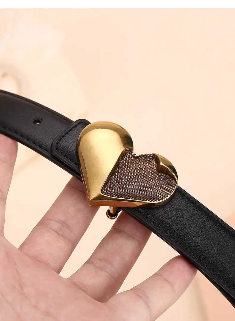 Women's Heart Decorative Leather Belt for Jeans — feature 26
