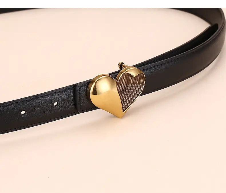 Women's Heart Decorative Leather Belt for Jeans — feature 8