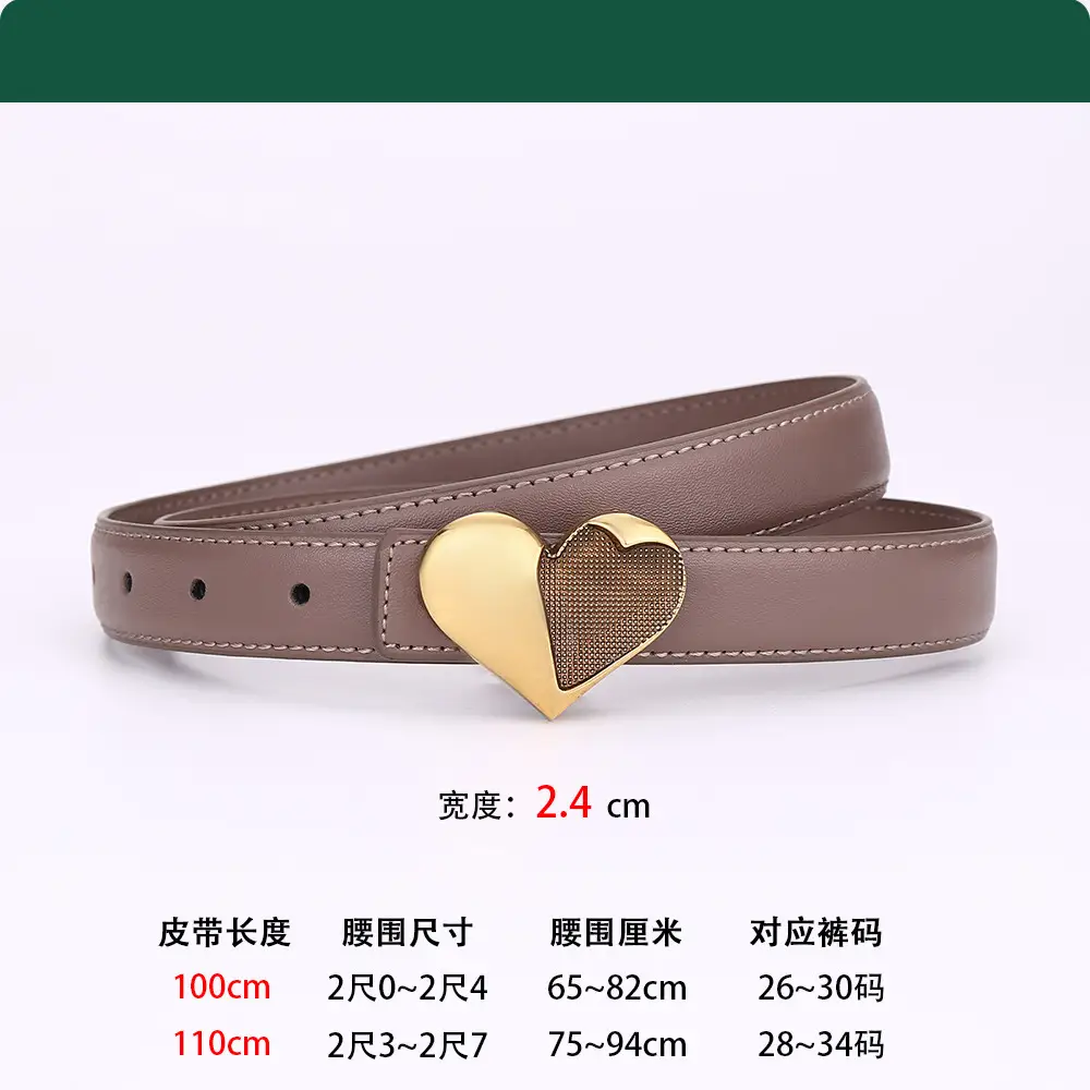 Women's Heart Decorative Leather Belt for Jeans - Image 3