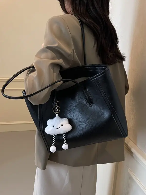 Women's Retro Chic Shoulder Bag with Cloud Charm - Image 12