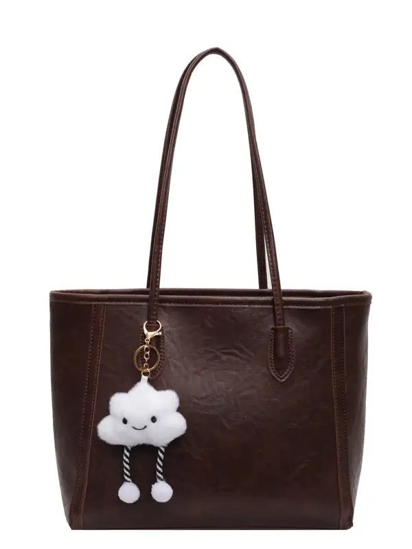Women's Retro Chic Shoulder Bag with Cloud Charm - Image 13