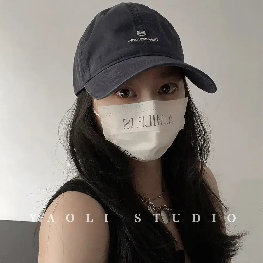 Women Red Embroidered Baseball Cap with Sunshade - Image 9
