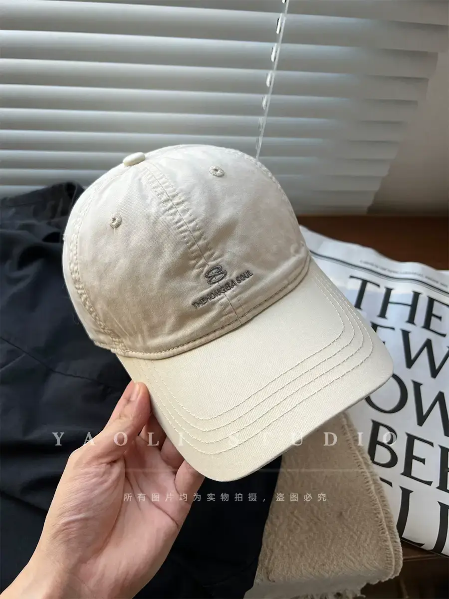 Women Red Embroidered Baseball Cap with Sunshade — feature 10