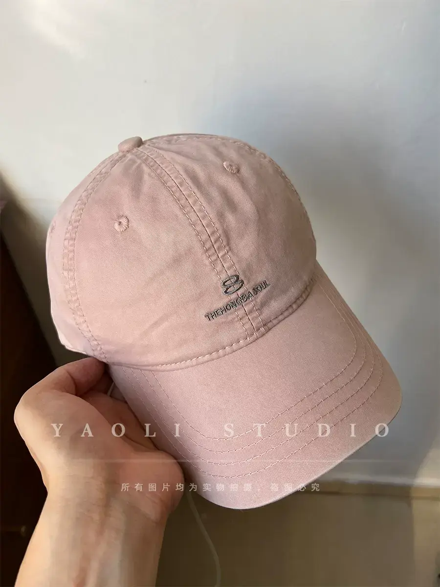 Women Red Embroidered Baseball Cap with Sunshade — feature 13