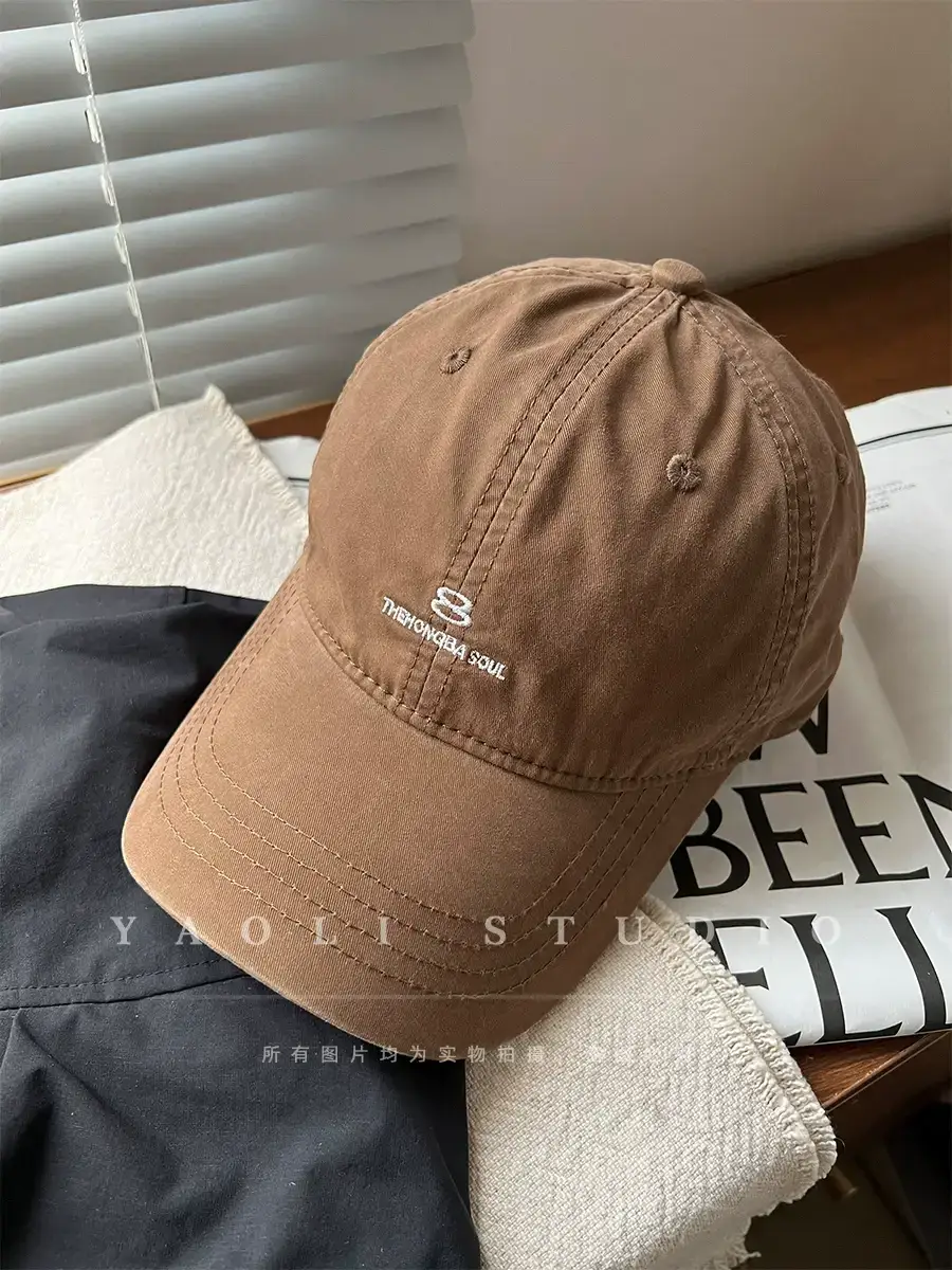 Women Red Embroidered Baseball Cap with Sunshade — feature 17