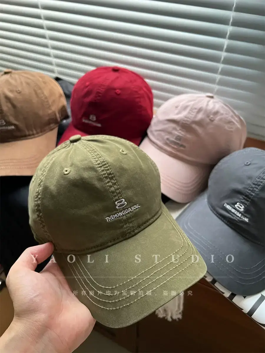Women Red Embroidered Baseball Cap with Sunshade — feature 2