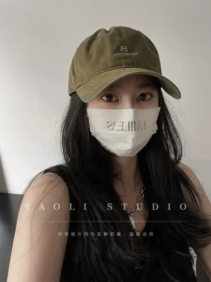 Women Red Embroidered Baseball Cap with Sunshade — feature 20