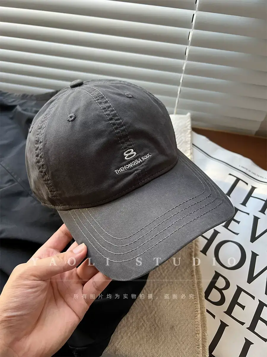 Women Red Embroidered Baseball Cap with Sunshade — feature 24