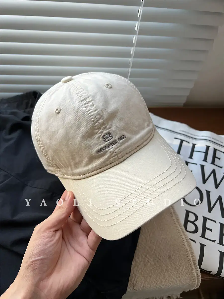 Women Red Embroidered Baseball Cap with Sunshade - Image 2