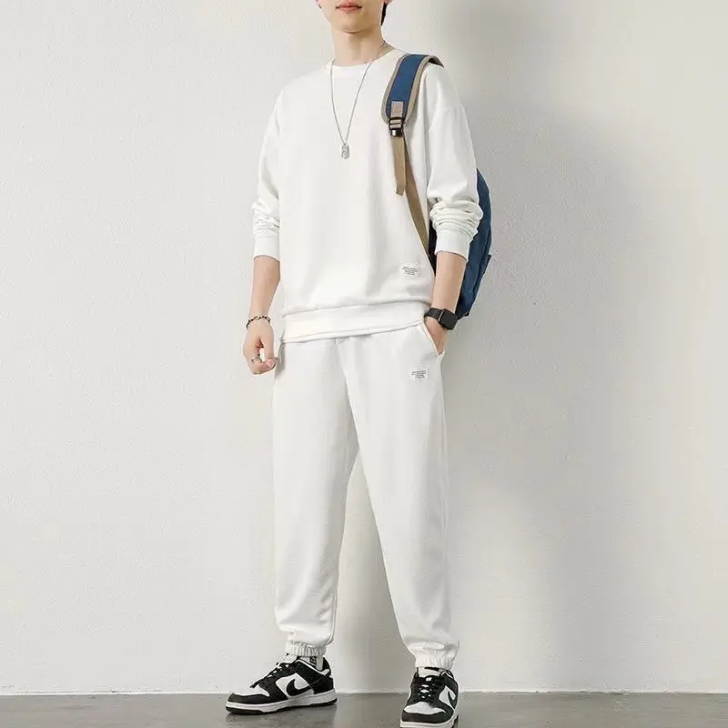 Men Black Sweatshirt Sweatpants Set Casual Sportswear — feature 11