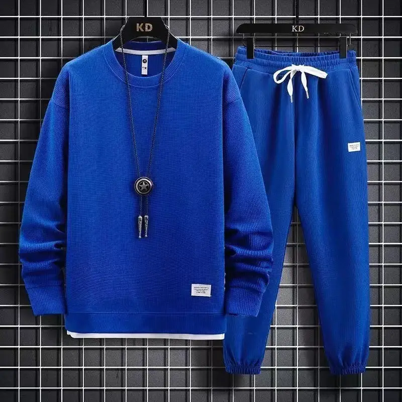 Men Black Sweatshirt Sweatpants Set Casual Sportswear — feature 9