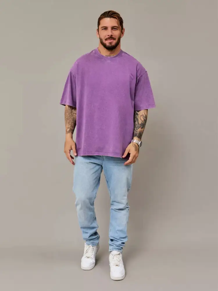 Men's Grey Distressed Round Neck T-Shirt — feature 3