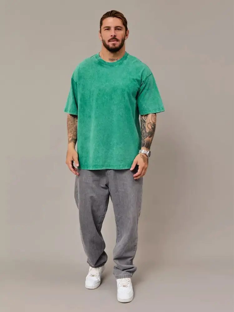 Men's Grey Distressed Round Neck T-Shirt — feature 6