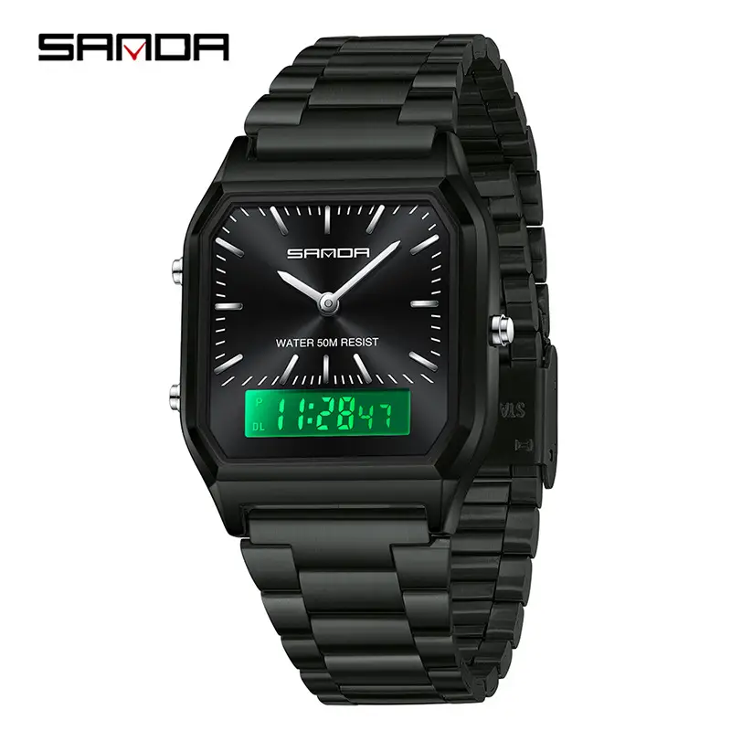 Sanda Digital 3-Tone Watch Steel Band - Image 11