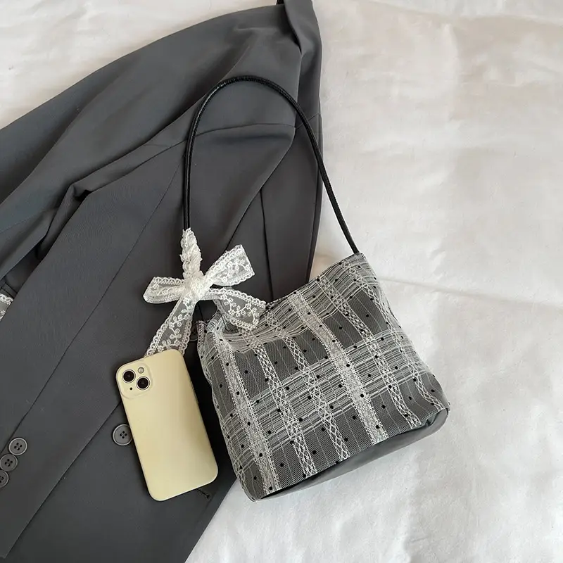 Women's 2024 Shoulder Delicate Bag with Lace Trim - Image 9