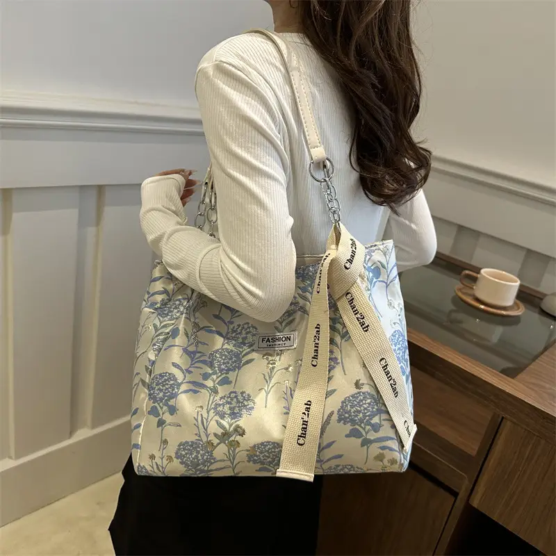 Women's Floral Print Tote Bag Large Capacity Shoulder Bag - Image 4