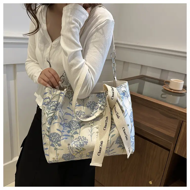 Women's Floral Print Tote Bag Large Capacity Shoulder Bag — feature 12