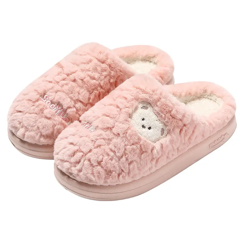 Cotton slippers men's autumn and winter home cartoon indoor home thick bottom warm home women's non-slip Mao Mao cotton shoes wholesale
