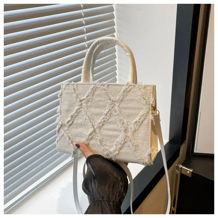 Pink Rhombic Embroidered Shoulder Bag for Women — feature 11