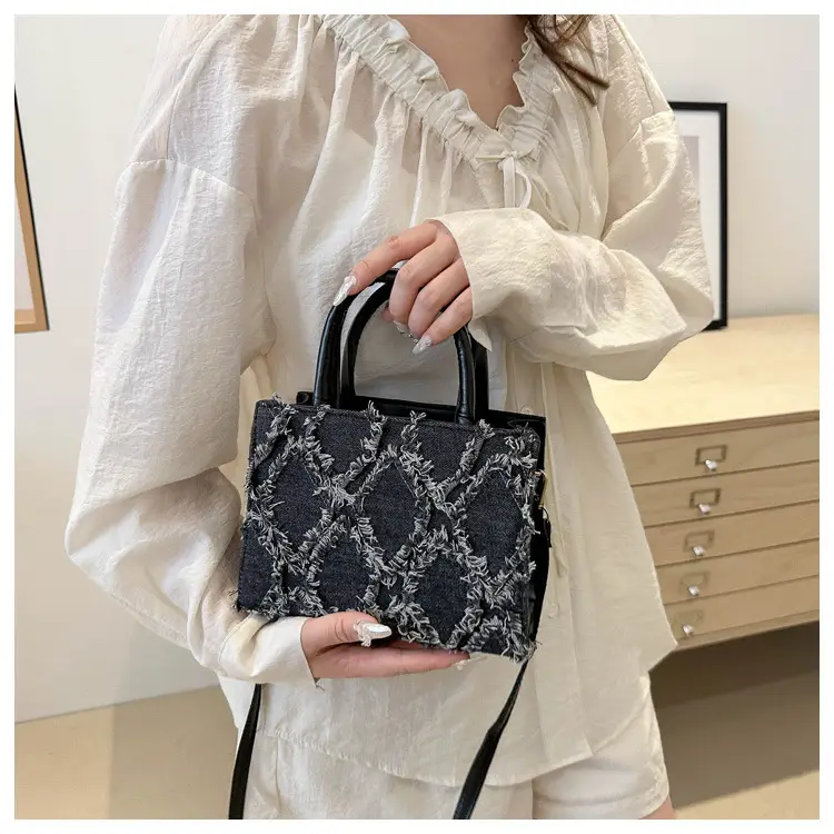 Pink Rhombic Embroidered Shoulder Bag for Women — feature 29