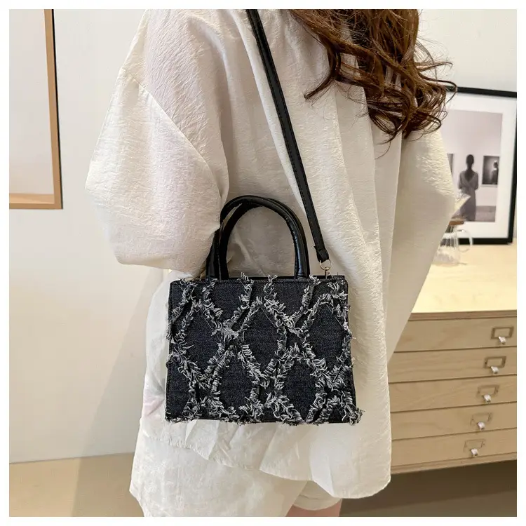 Pink Rhombic Embroidered Shoulder Bag for Women — feature 31