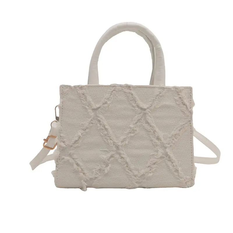 Pink Rhombic Embroidered Shoulder Bag for Women - Image 2
