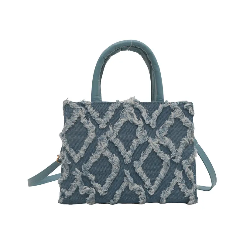Pink Rhombic Embroidered Shoulder Bag for Women - Image 4