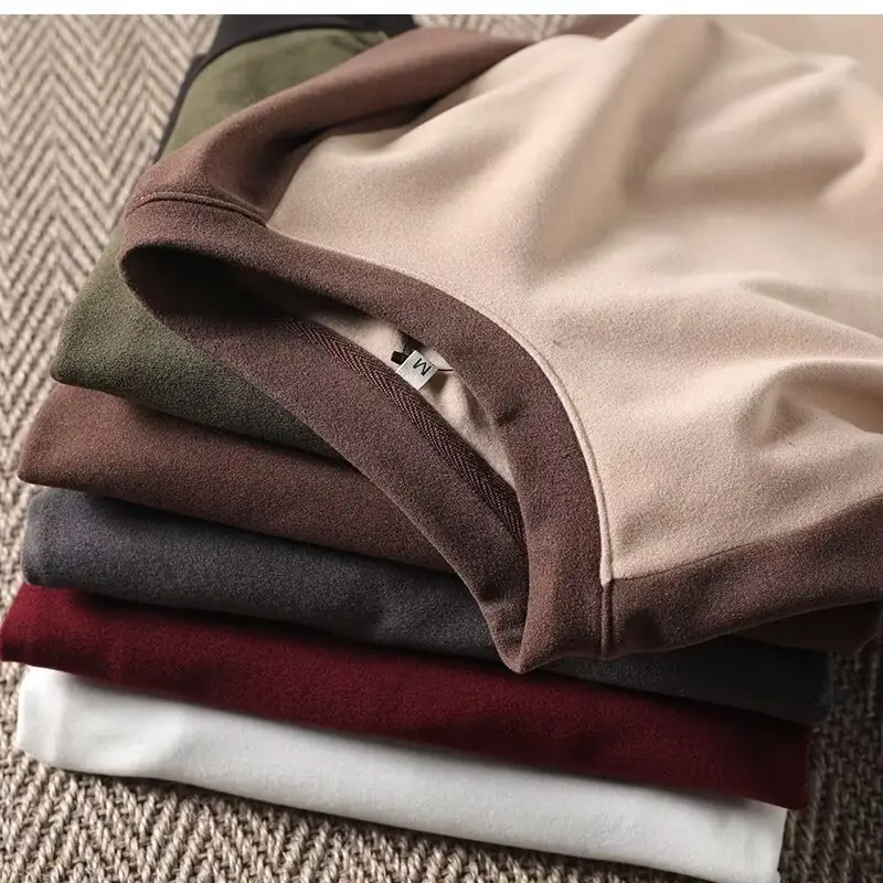 Men's Fleece Long Sleeve T-Shirt Multi Color Winter - Image 8