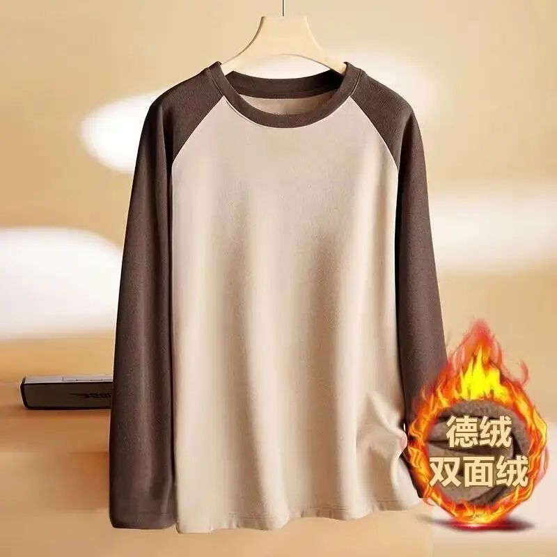 Men's Fleece Long Sleeve T-Shirt Multi Color Winter — feature 20