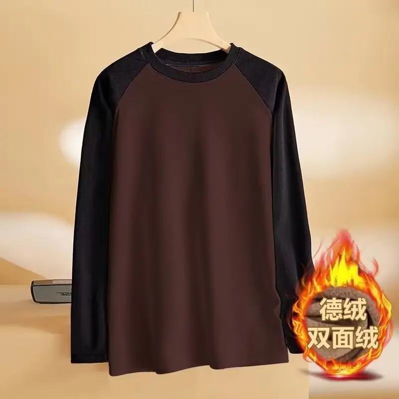 Men's Fleece Long Sleeve T-Shirt Multi Color Winter — feature 22