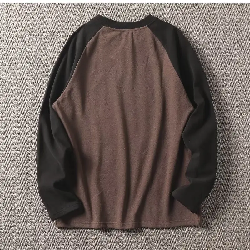 Men's Fleece Long Sleeve T-Shirt Multi Color Winter — feature 8
