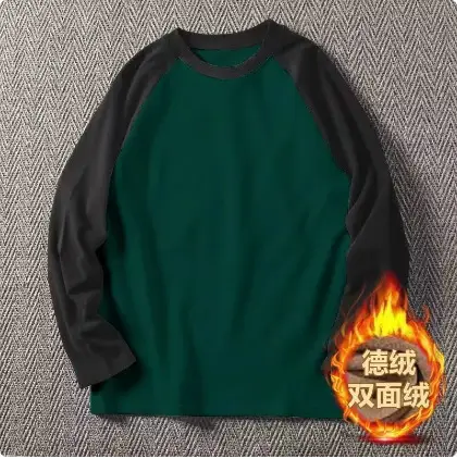 Men's Fleece Long Sleeve T-Shirt Multi Color Winter - Image 5