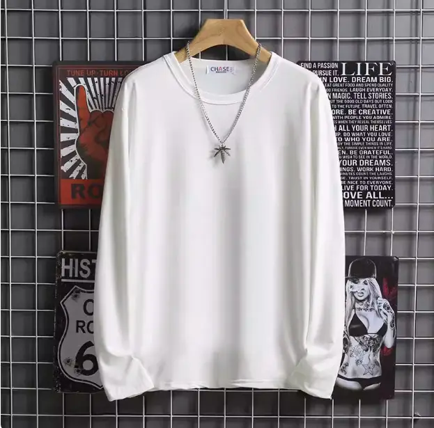 Men's Fleece Long Sleeve T-Shirt Multi Color Winter - Image 6