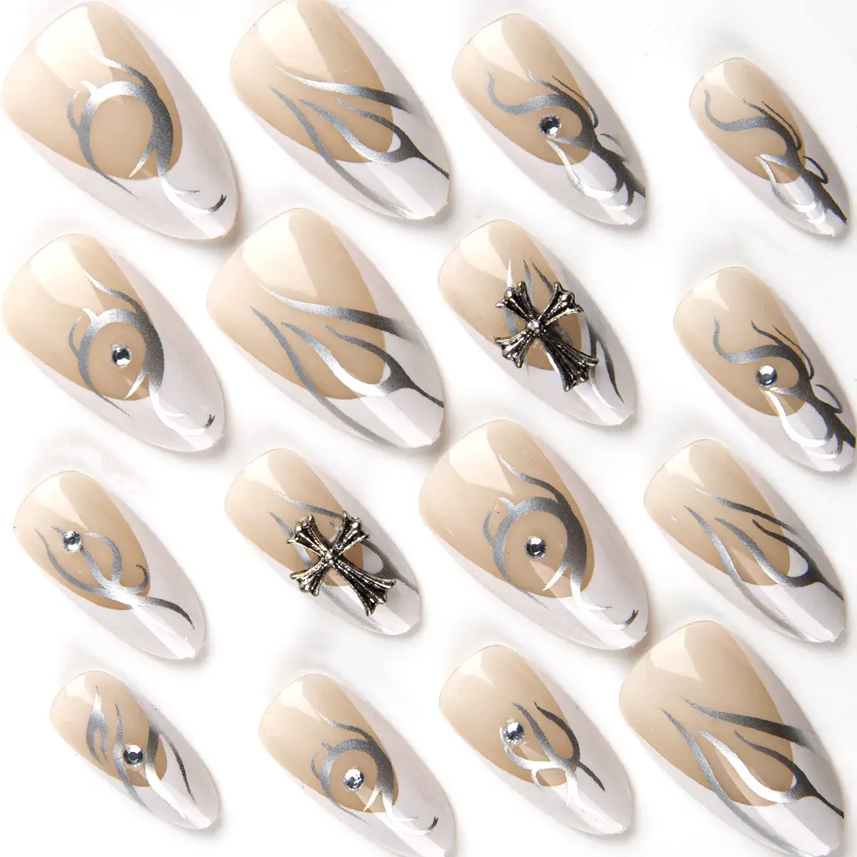 Silver French Style Nail Art Removable Wear — feature 5