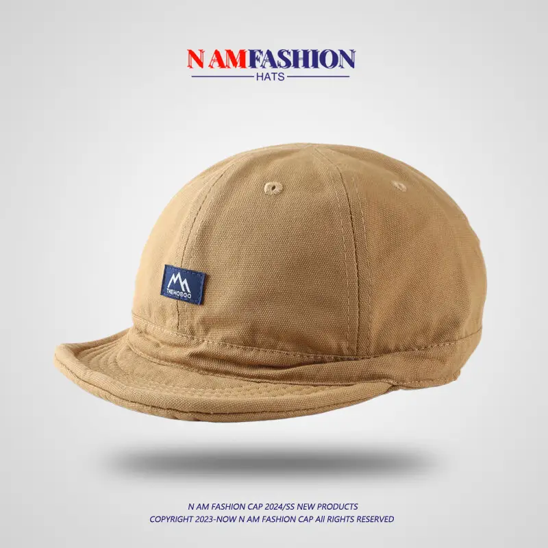 Men's Khaki Japanese-style Cap Short-Brim - Image 6