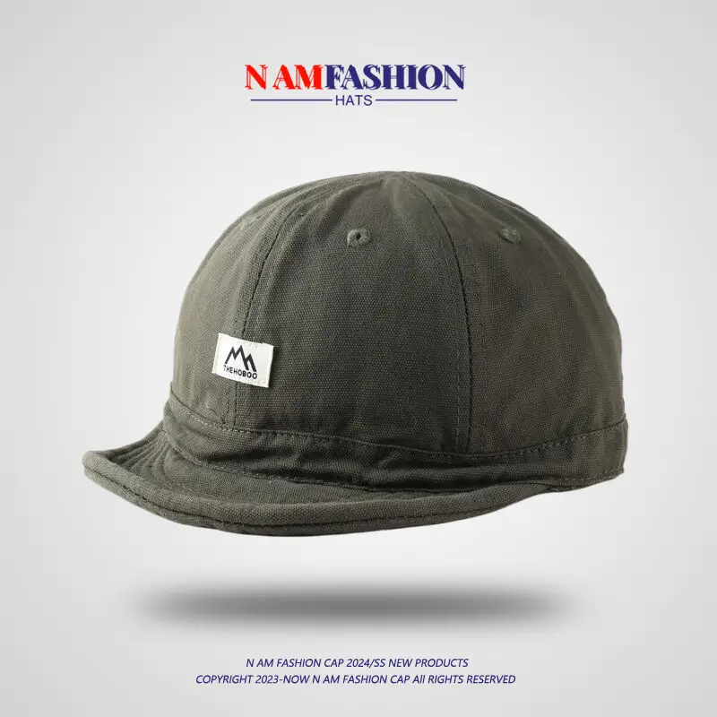 Men's Khaki Japanese-style Cap Short-Brim - Image 7