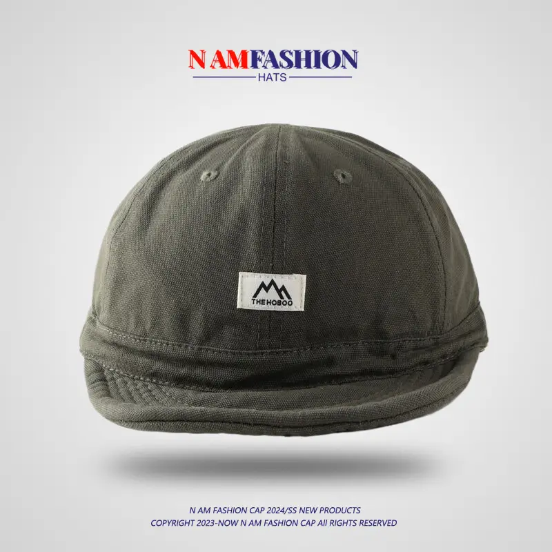 Men's Khaki Japanese-style Cap Short-Brim — feature 5