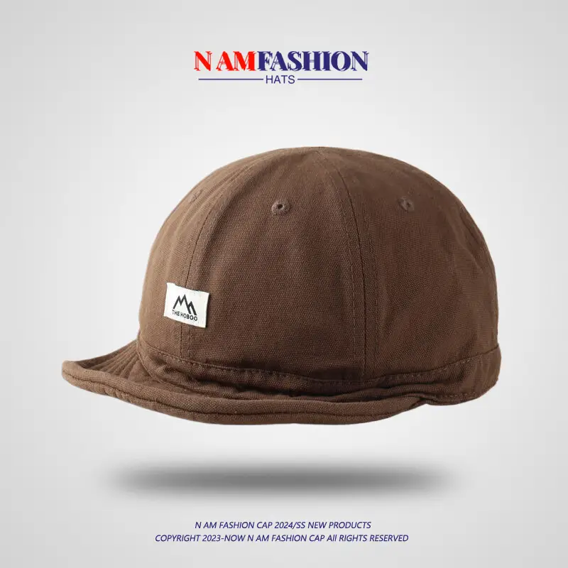 Men's Khaki Japanese-style Cap Short-Brim - Image 2