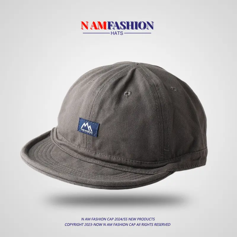 Men's Khaki Japanese-style Cap Short-Brim - Image 5