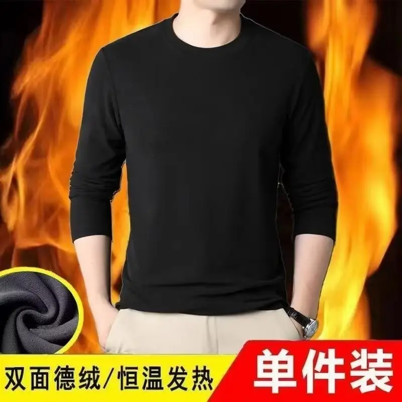 Men's Black Velvet Thermal T-Shirt Long Sleeve — feature 15