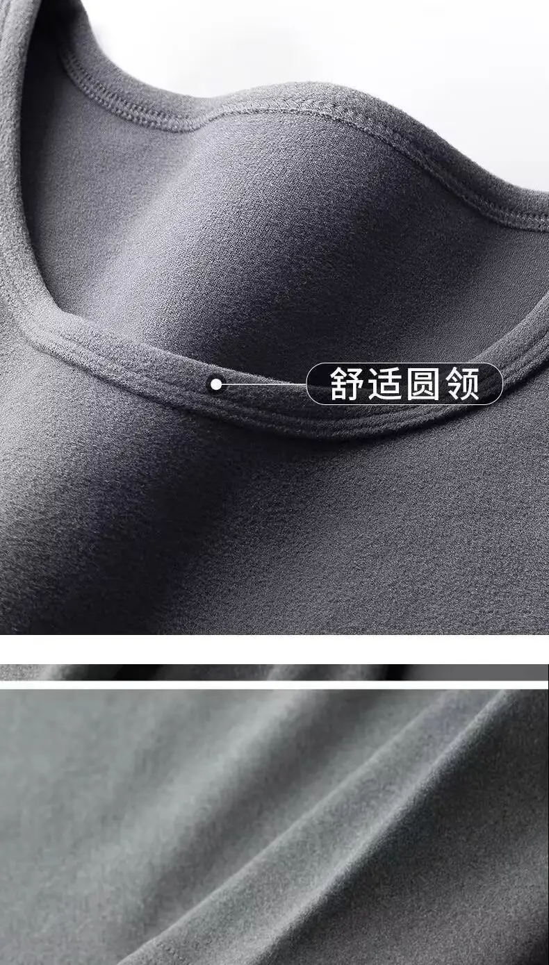 Men's Black Velvet Thermal T-Shirt Long Sleeve — feature 6