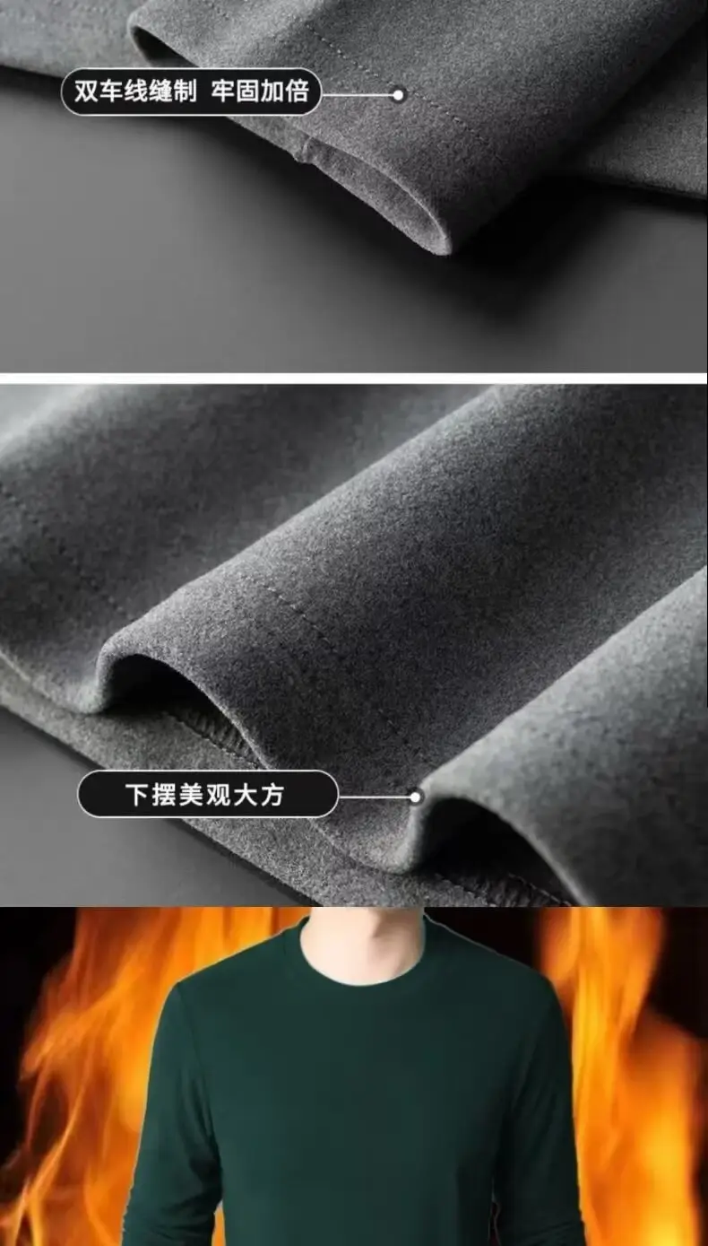 Men's Black Velvet Thermal T-Shirt Long Sleeve — feature 7