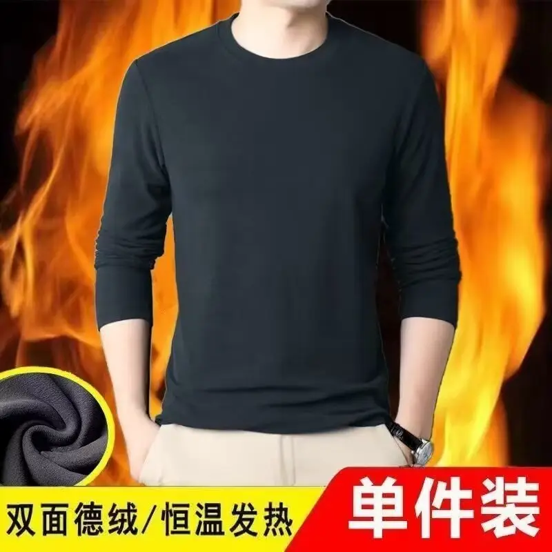 Men's Black Velvet Thermal T-Shirt Long Sleeve - Image 3