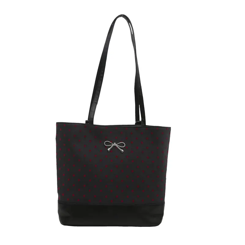 Women's Black Canvas Shoulder Bag Large Capacity - Image 7