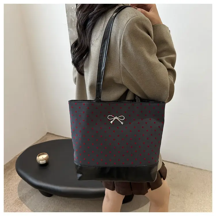 Women's Black Canvas Shoulder Bag Large Capacity — feature 10