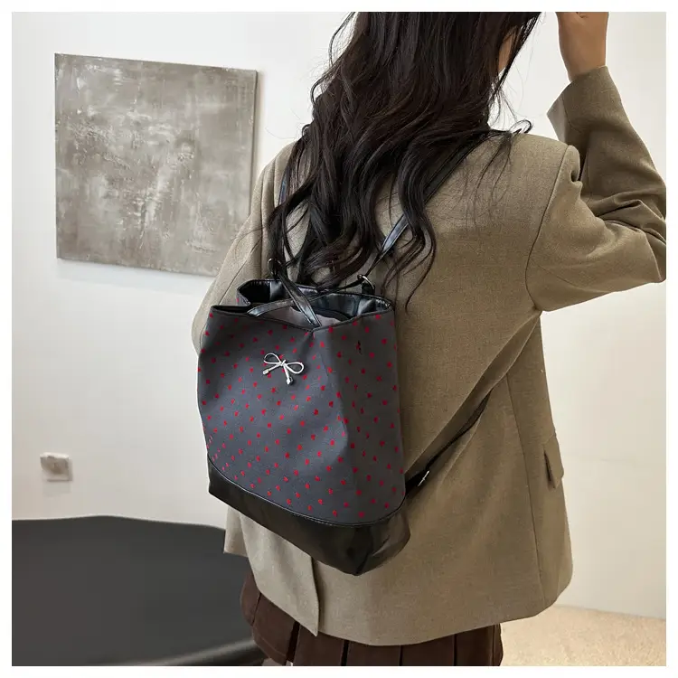 Women's Black Canvas Shoulder Bag Large Capacity — feature 13