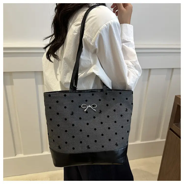 Women's Black Canvas Shoulder Bag Large Capacity — feature 15